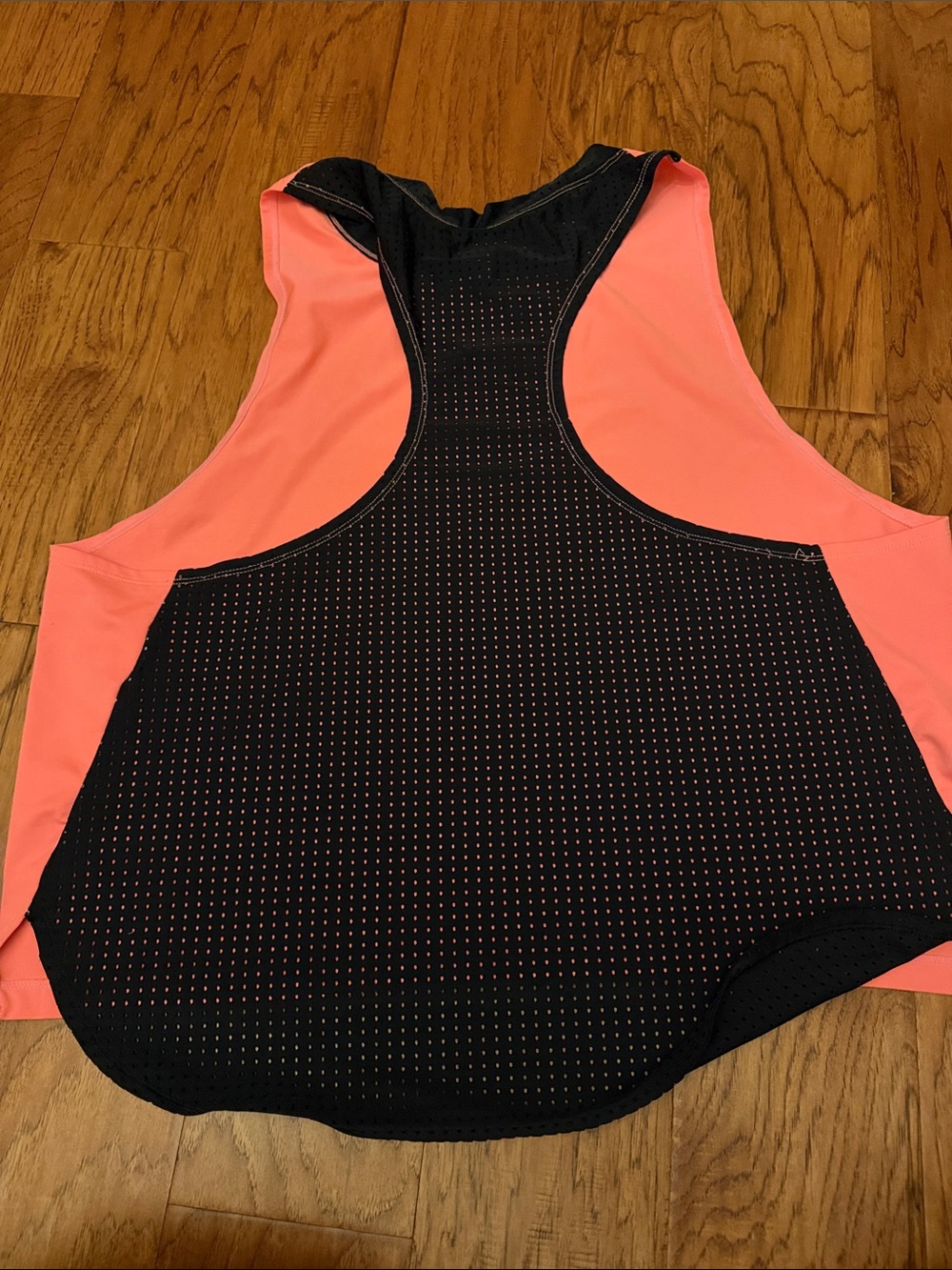 Nike Coral Pink Racerback Crop Tank with Black Trim - Picture 2 of 3